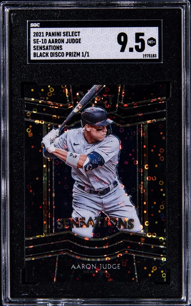 2021 Panini Select Aaron Judge Sensations Black Disco Prizm #SE-10 card image