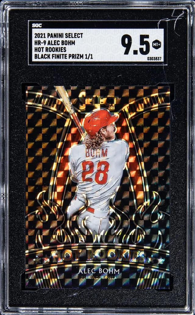 2021 Panini Select Alec Bohn Hot Black Finite Prizm #HR-9 card image