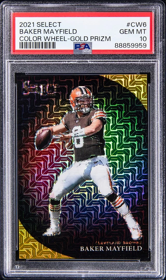 2021 Panini Select Baker Mayfield Color Wheel Gold Prizm #CW-6 card image