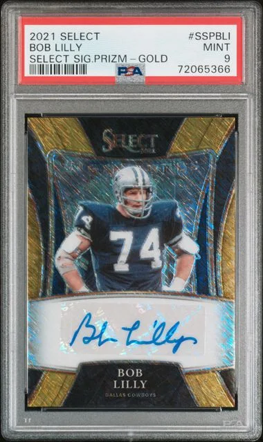 2021 Panini Select Bob Lilly Signatures Prizm Gold #SSP-BLI card image