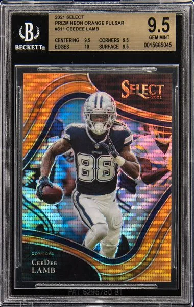 2021 Panini Select Ceedee Lamb Neon Orange Pulsar Prizm #311 card image