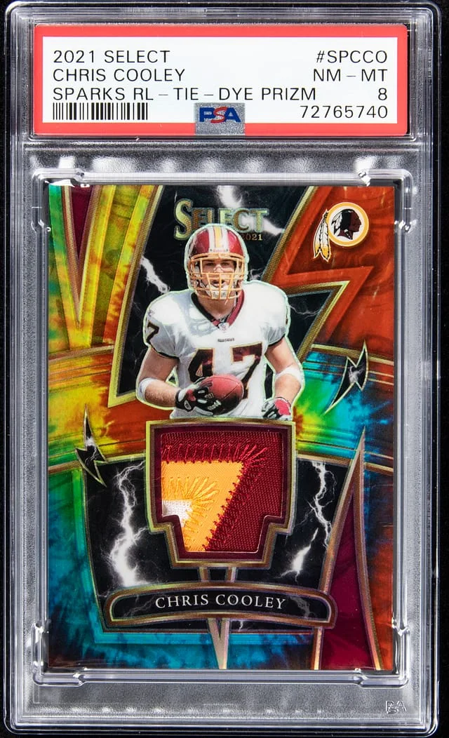 2021 Panini Select Chris Cooley Sparks Relic Tie Dye Prizm #SPCCO card image