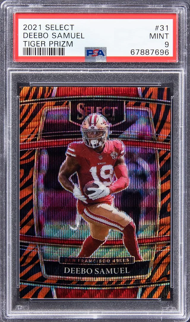2021 Panini Select Deebo Samuel Tiger Prizm #31 card image