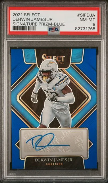 2021 Panini Select Derwin James Jr. Signatures Prizm Blue #SIP-DJA card image