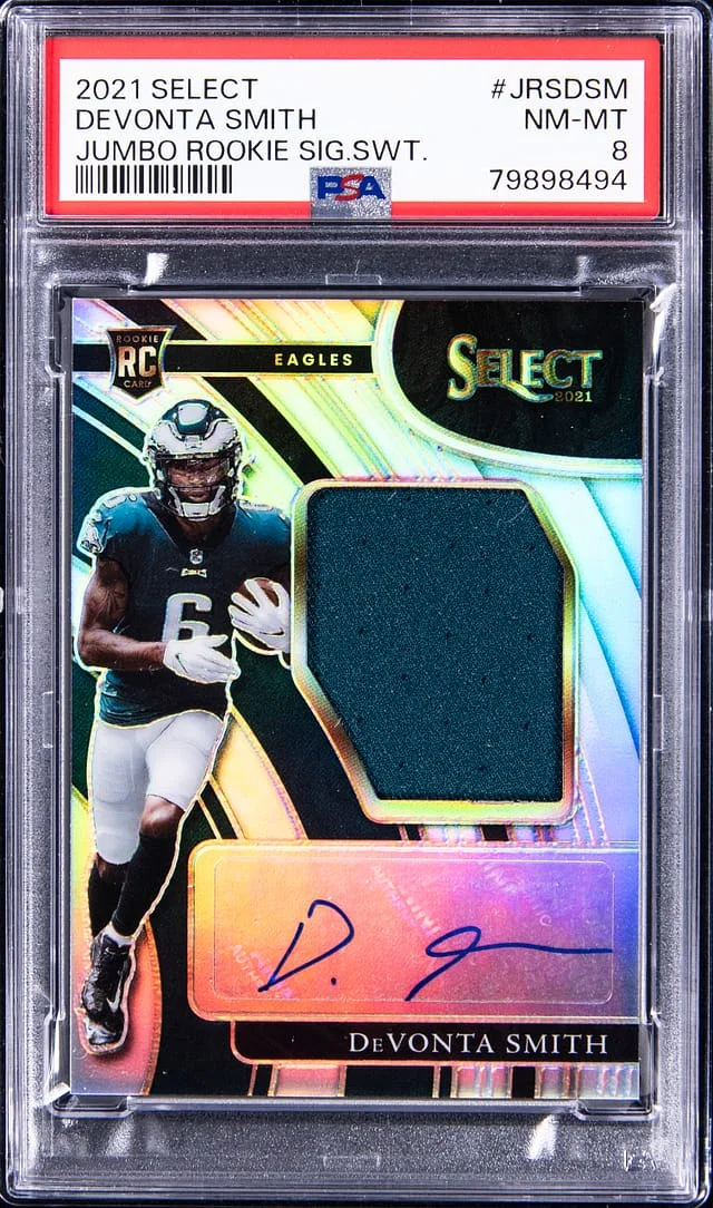2021 Panini Select DeVonta Smith Jumbo Signature Swatch #JRS-DSM card image