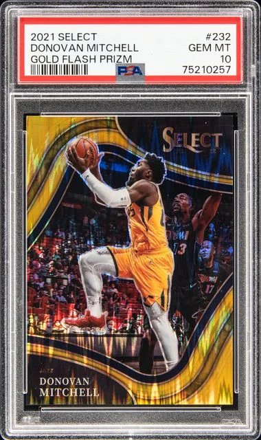 2021 Panini Select Donovan Mitchell Gold Flash Prizm #232 card image