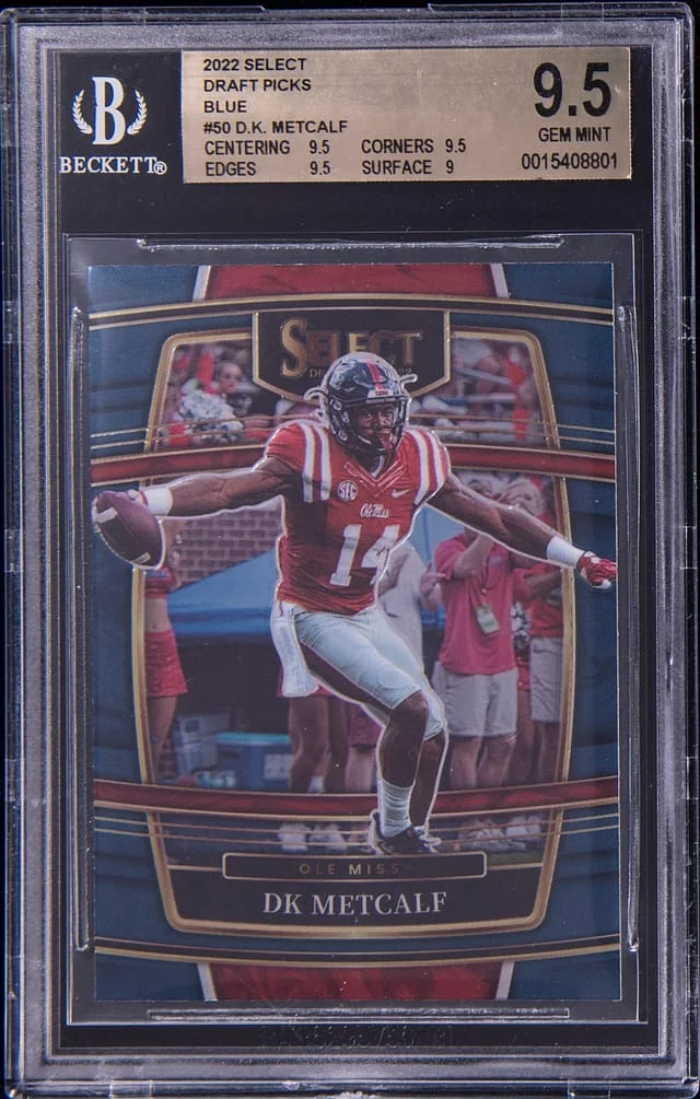 2021 Panini Select Draft Picks DK Metcalf Blue #50 card image