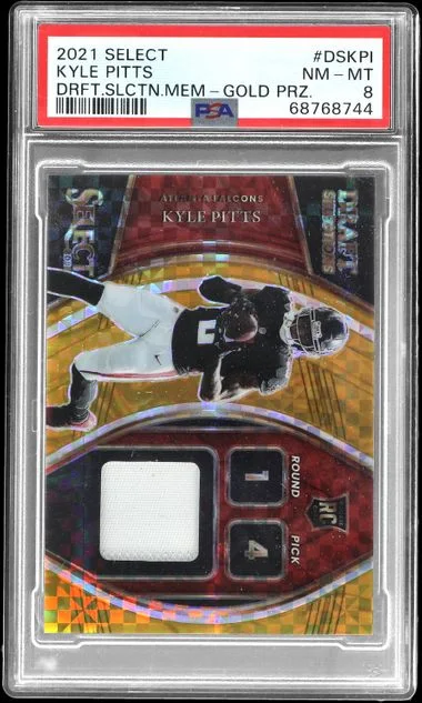 2021 Panini Select Draft Selections Memorabilia Gold Prizm Dskpi Kyle Pitts #no-number card image