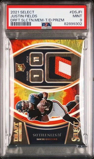 2021 Panini Select Draft Selections Memorabilia Tie-Dye Prizm Dsjfi Justin Fields #no-number card image