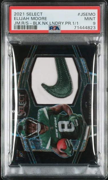 2021 Panini Select Elijah Moore Jumbo Swatch Black Nike Laundry Prizm #JS-EMO card image