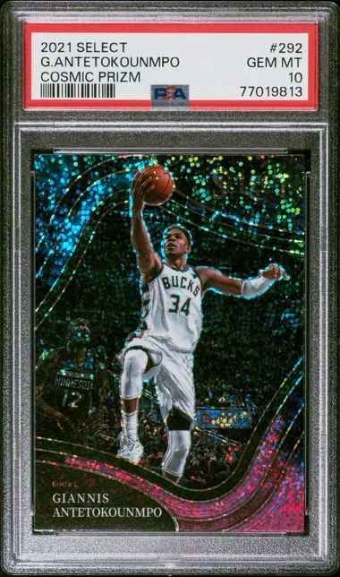 2021 Panini Select Giannis Antetokounmpo Cosmic Prizm #292 card image