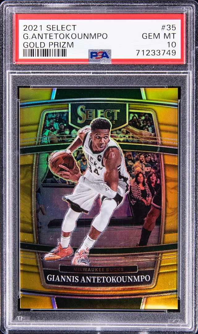 2021 Panini Select Giannis Antetokounmpo Gold Prizm #35 card image