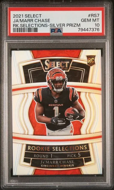 2021 Panini Select Ja'Marr Chase Selections Silver Prizm #Rs7 card image