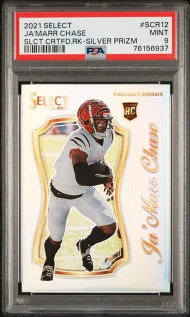 2021 Panini Select Ja'Marr Chase Select Certified Rookies #SCR12 card image