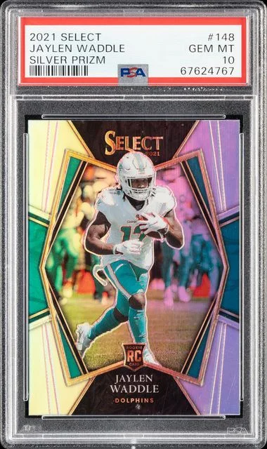2021 Panini Select Jaylen Waddle Silver Prizm #148 card image