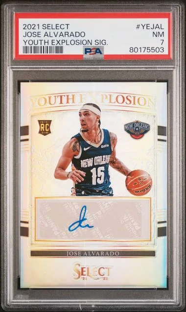 2021 Panini Select Jose Alvarado Youth Explosion Signatures #YEJAL card image