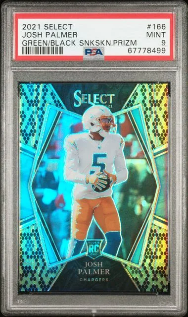 2021 Panini Select Josh Palmer Green/Black Snakeskin Prizm #166 card image