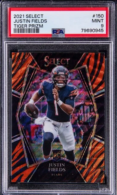 2021 Panini Select Justin Fields Tiger Prizm #150 card image