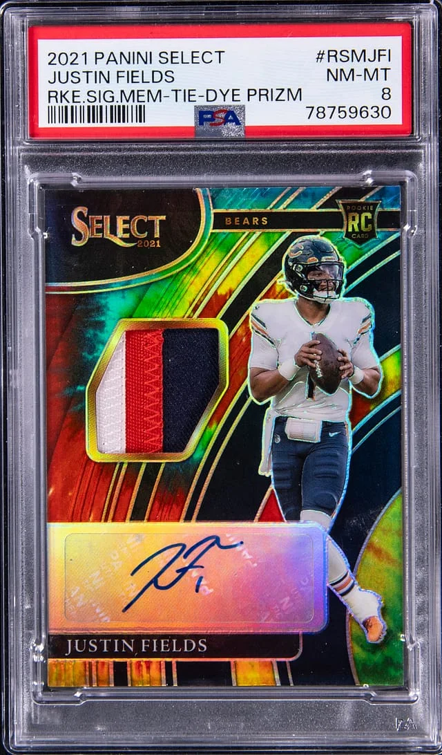 2021 Panini Select Justin Fields Signature Memorabilia #RSMJFI card image