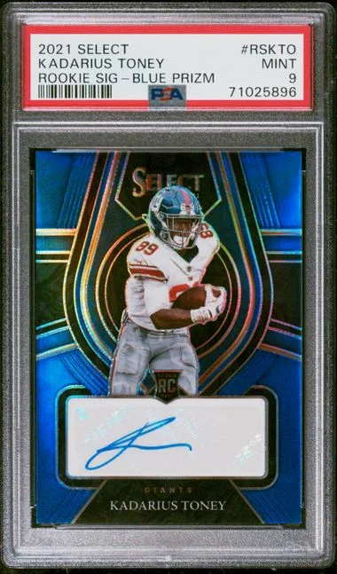 2021 Panini Select Kadarius Toney Signatures Blue Prizm #RSKTO card image