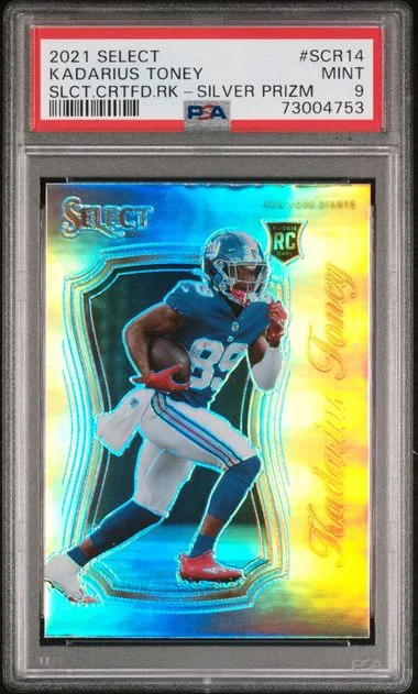 2021 Panini Select Kadarius Toney Select Certified Rookies Silver Prizm #SCR-14 card image