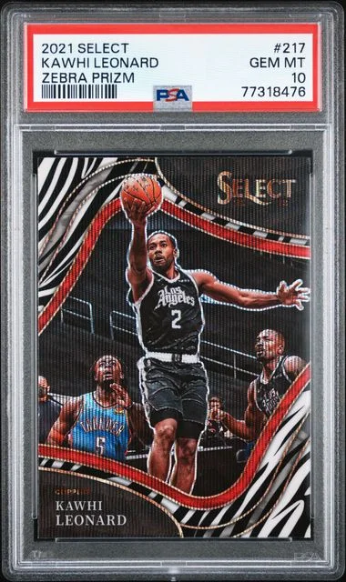2021 Panini Select Kawhi Leonard Zebra Prizm #217 card image