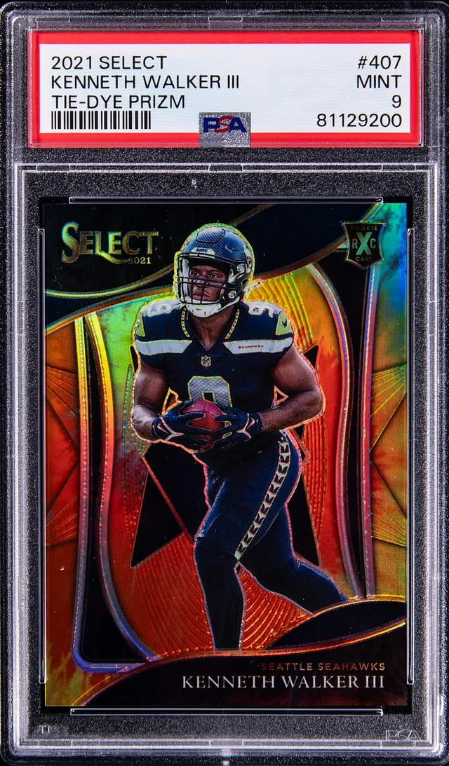 2021 Panini Select Kenneth Walker III Tie-Dye Prizm #407 card image