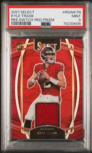 2021 Panini Select Kyle Trask Swatches Red Prizm #RSWKTR card image