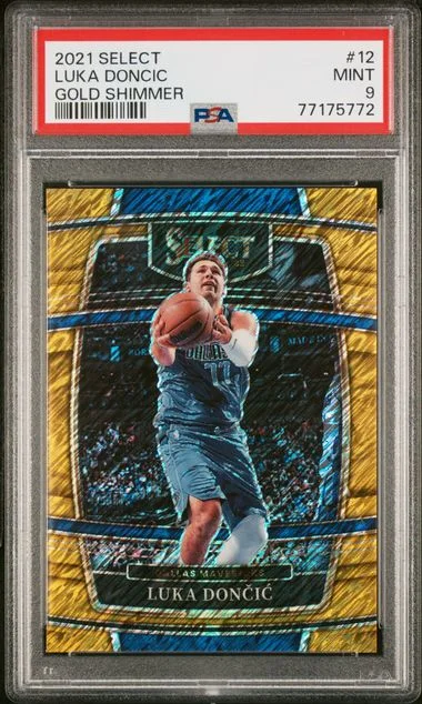 2021 Panini Select Luka Doncic Gold Shimmer #12 card image