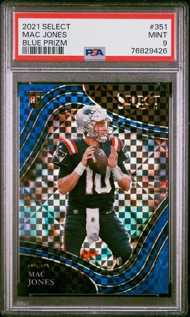 2021 Panini Select Mac Jones Blue Prizm #351 card image