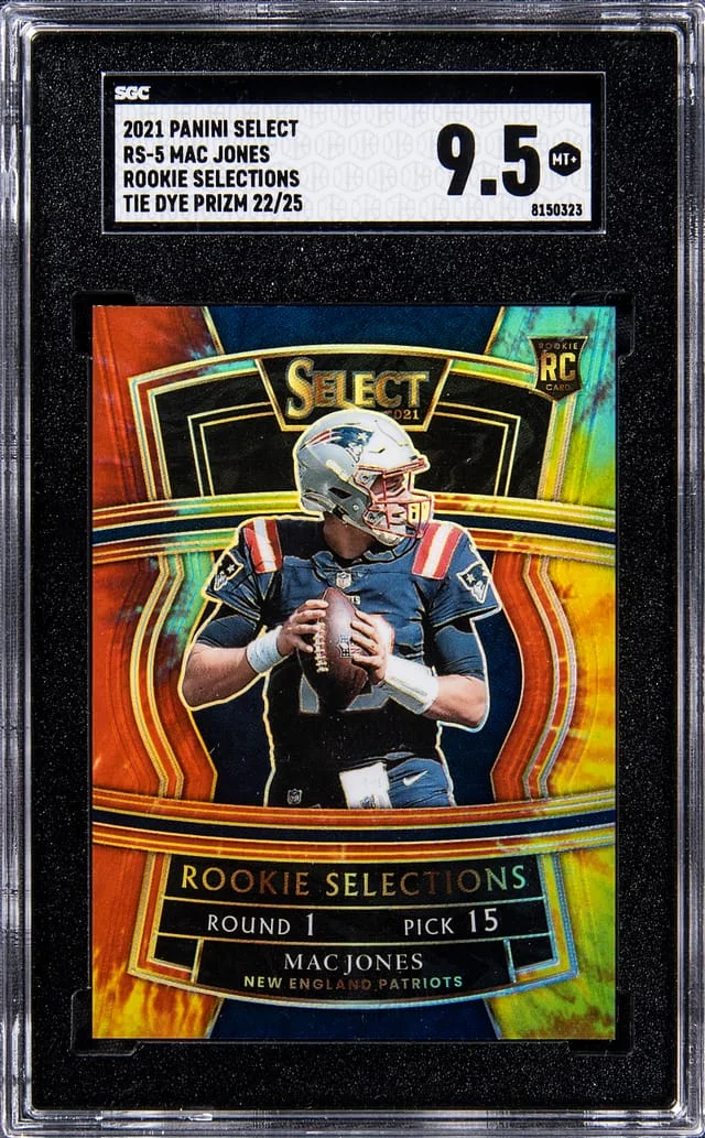 2021 Panini Select Mac Jones Selections Tie Dye Prizm #RS-5 card image