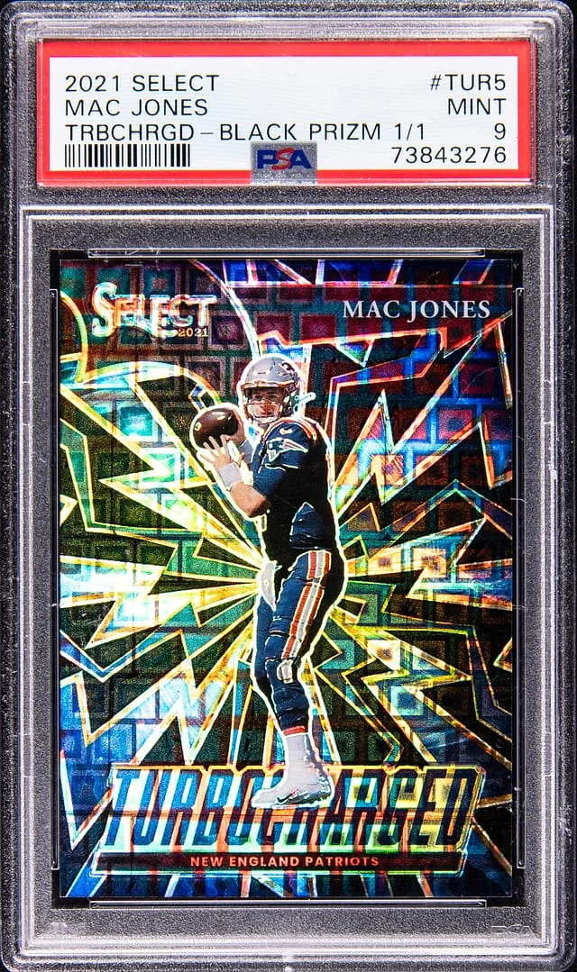 2021 Panini Select Mac Jones Turbocharged Black Prizm #TUR-5 card image