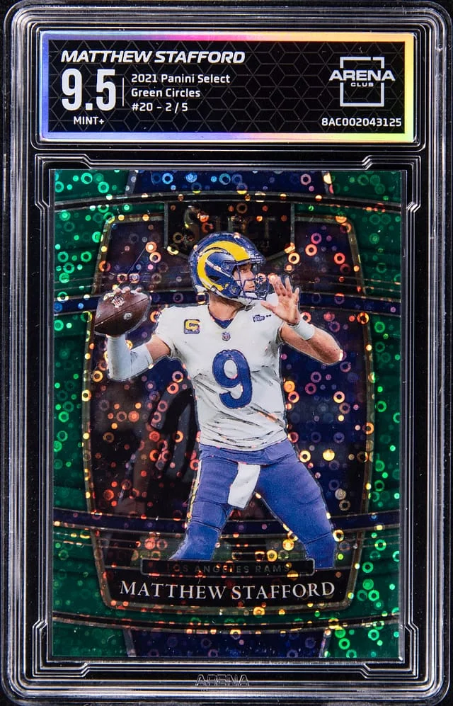 2021 Panini Select Matthew Stafford - AC MINT+ 9.5 Green Circles #20 card image