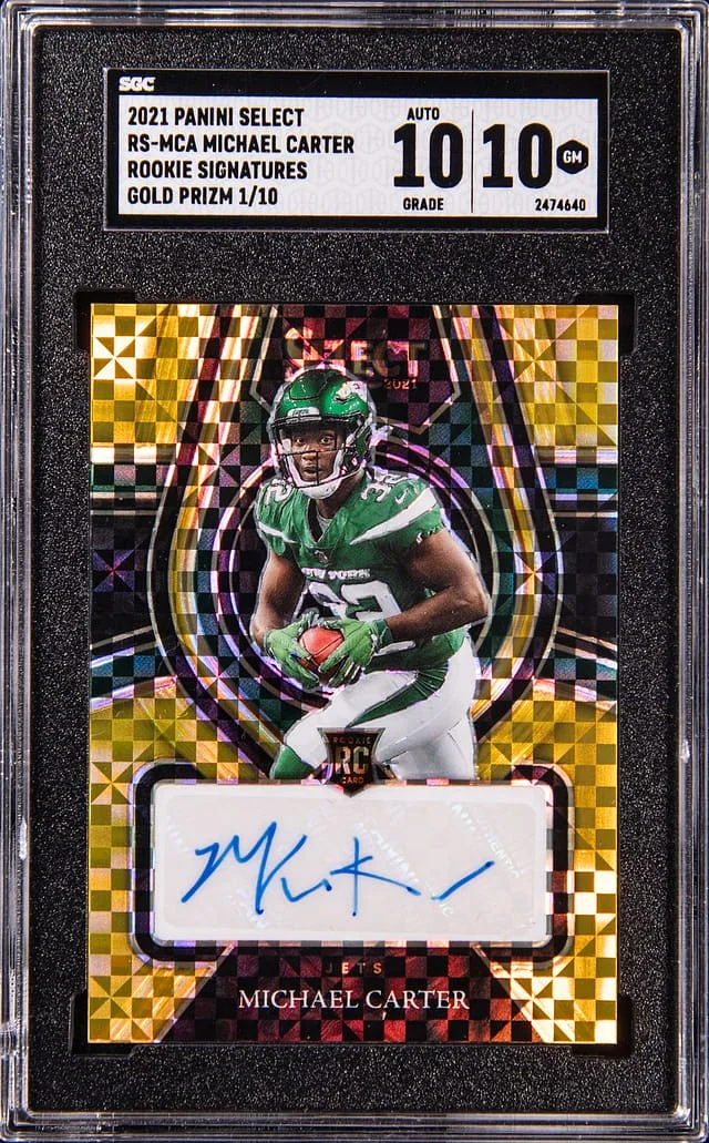 2021 Panini Select Michael Carter Signatures-Gold Prizm #RS-MCA card image