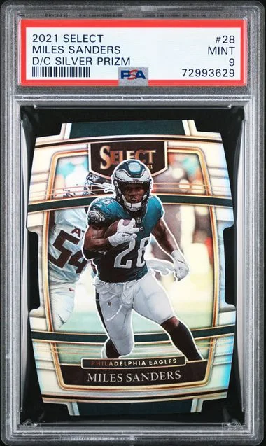 2021 Panini Select Miles Sanders Die-Cut Silver Prizm #28 card image