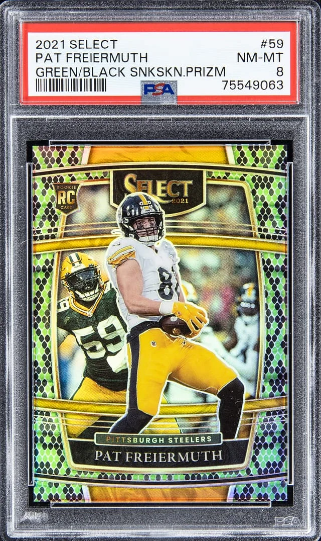 2021 Panini Select Pat Freiermuth Green Disco Prizm #59 card image