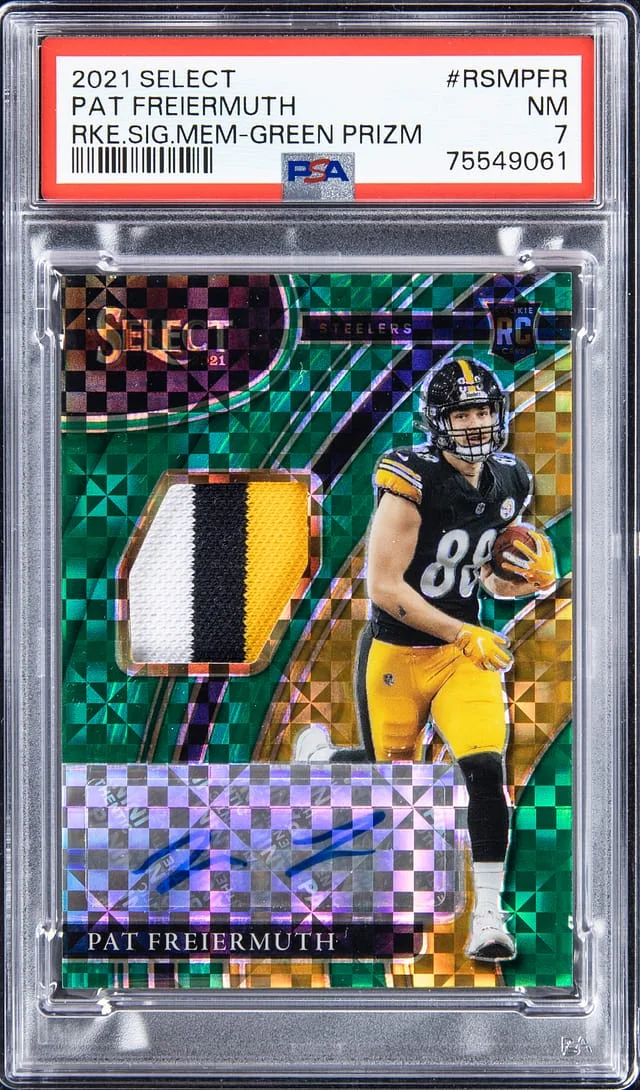 2021 Panini Select Pat Freiermuth Signature Memorabilia Black Prizm #RSM-PFR card image