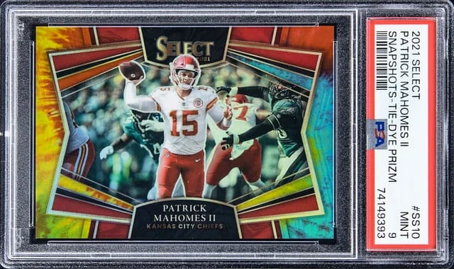 2021 Panini Select Patrick Mahomes II Snapshots Tie-Dye Prizm #SS-10 card image