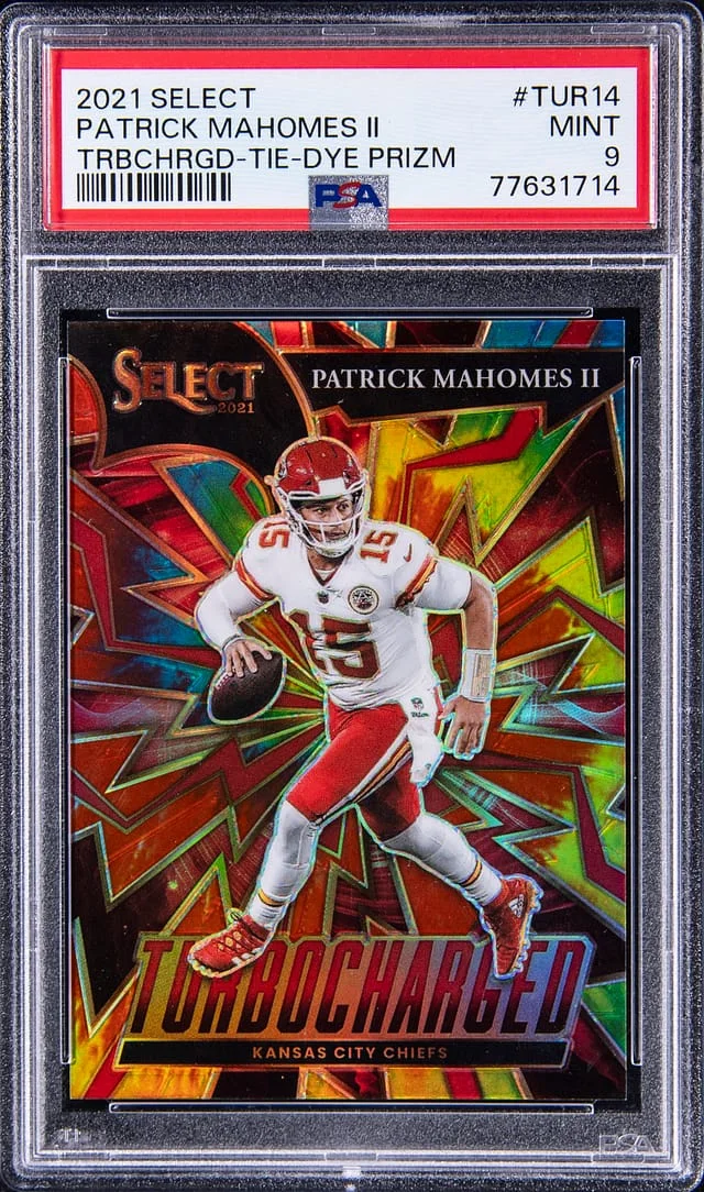 2021 Panini Select Patrick Mahomes II Turbocharged Tie-Dye Prizm #TUR-14 card image