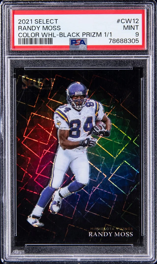 2021 Panini Select Randy Moss Color Wheel Black Prizm #CW-12 card image