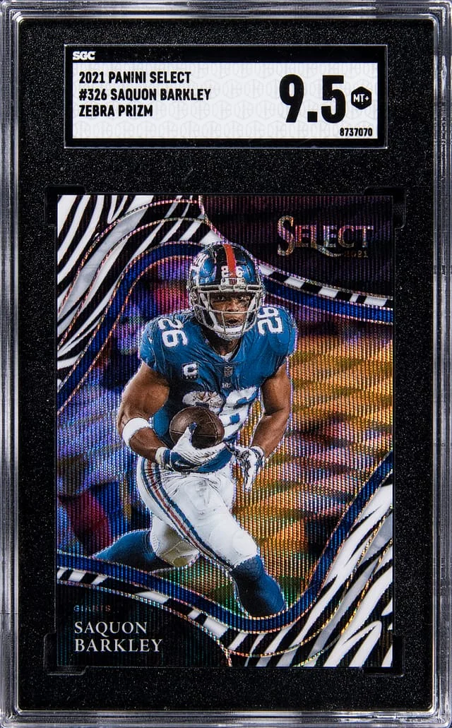 2021 Panini Select Saquon Barkley Zebra Prizm #326 card image