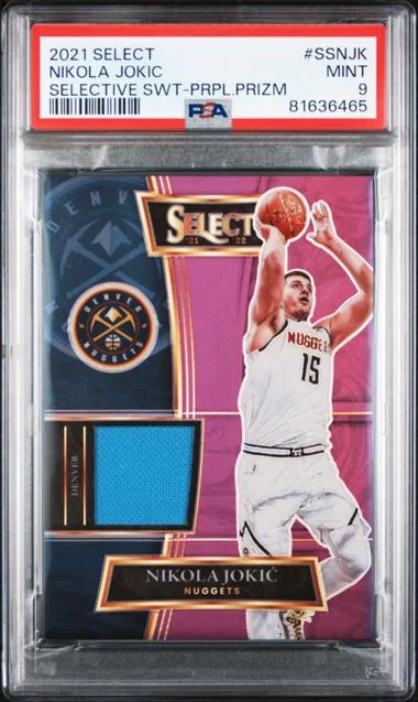 2021 Panini Select Selective Swatches Purple Prizm Ssnjk Nikola Jokic #no-number card image