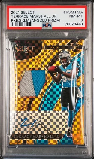 2021 Panini Select Signature Memorabilia Gold Prizm Rsmtma Terrace Marshall Jr. #no-number card image