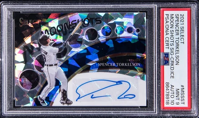2021 Panini Select Spencer Torkelson Moon Shots Signatures Cracked Ice #MSSST card image
