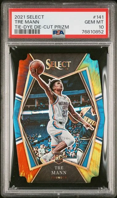 2021 Panini Select Tre Mann Tie-Dye Die-Cut Prizm #141 card image