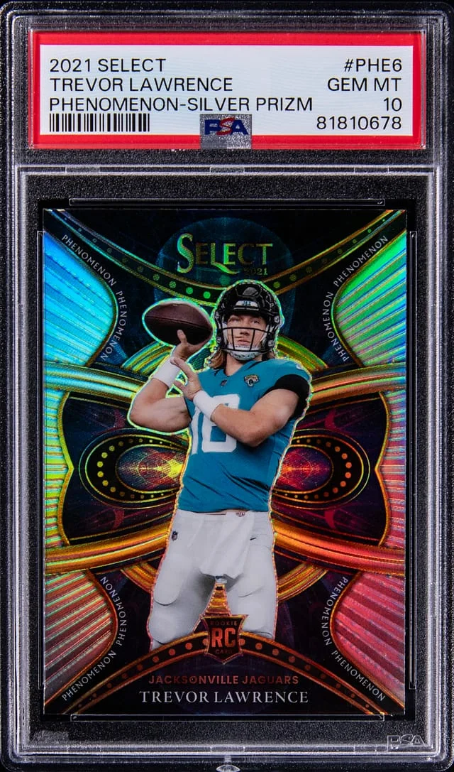 2021 Panini Select Trevor Lawrence Phenomenon Silver Prizm #PHE-6 card image