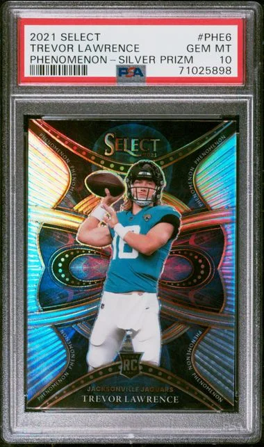 2021 Panini Select Trevor Lawrence Phenomenon Silver Prizm #PHE6 card image