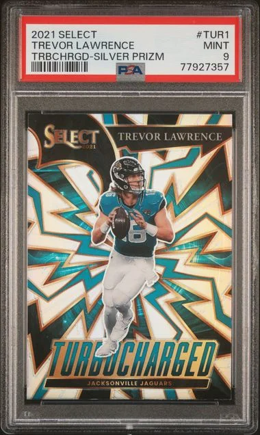 2021 Panini Select Trevor Lawrence Turbocharged Silver Prizm #TUR1 card image