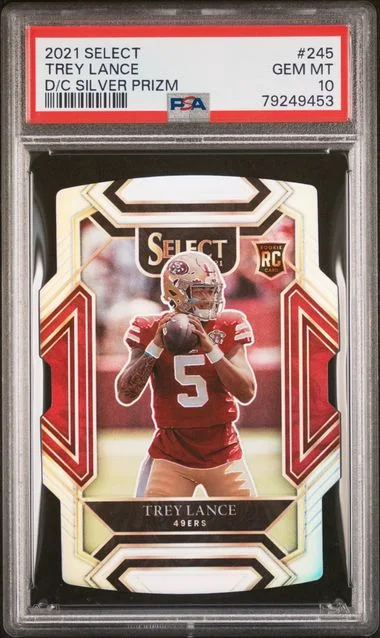 2021 Panini Select Trey Lance Die-Cut Copper Prizm #245 card image