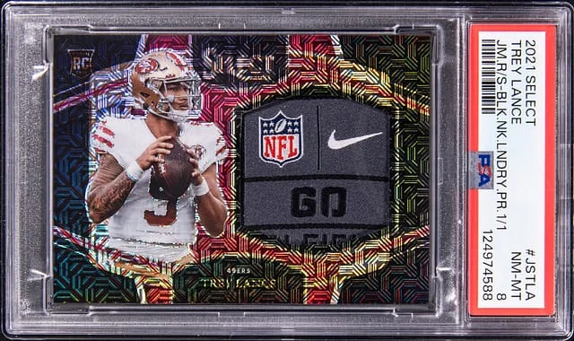 2021 Panini Select Trey Lance Jumbo Swatch Black Nike Laundry Prizm #JS-TLA card image
